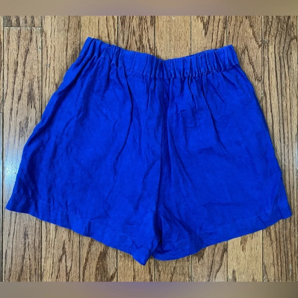 Madewell Colorful Blue Pull-On Shorts Linen XXS - Picture 4 of 6